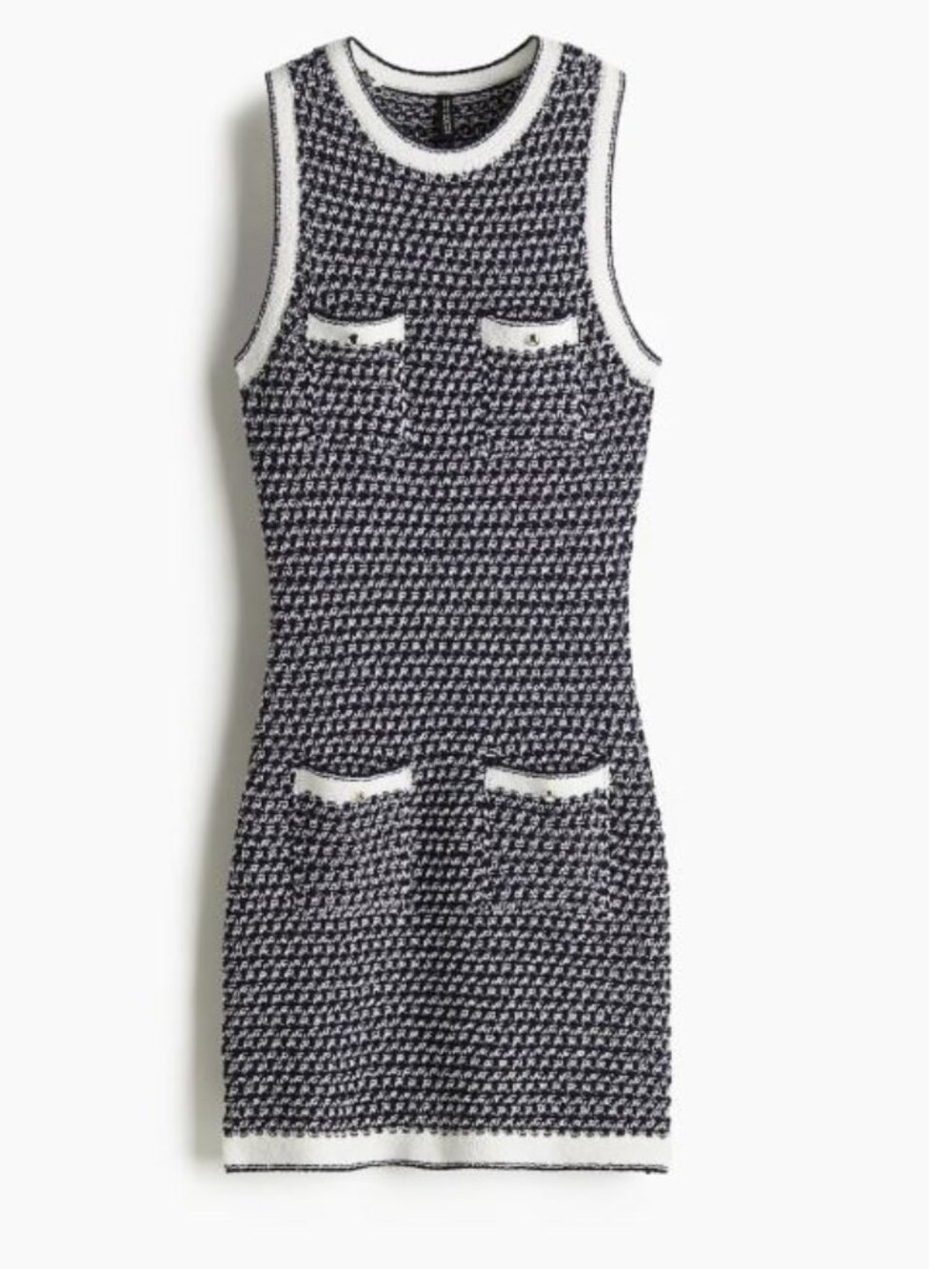 Pocket-Detail Textured-Knit Dress